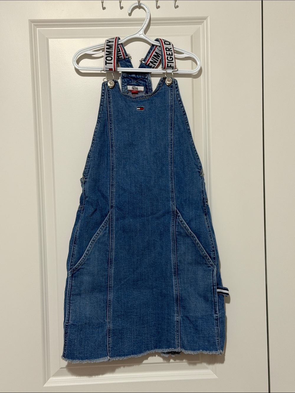 Tommy Hilfiger Denim Overall Dress with Logo Straps